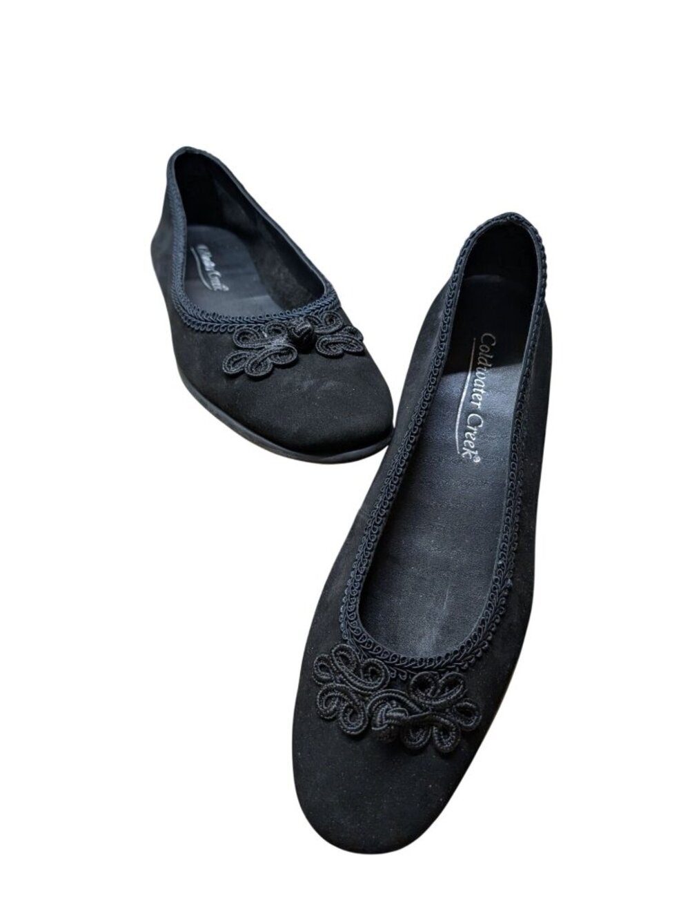 Coldwater Creek Black Single Knot Detail Womens Flats Size 8 Comfortable